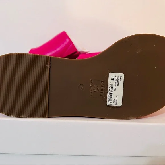 Schutz Hot Pink Marih Weekend Leather Sandals - Picture 7 of 12